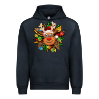 Navy Christmas reindeer sunflower Urban Hoodie - Jasminsmagicworld