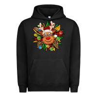 Pigment Black Christmas reindeer sunflower Urban Hoodie - Jasminsmagicworld