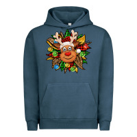 Pigment Midnight Navy Christmas reindeer sunflower Urban Hoodie - Jasminsmagicworld