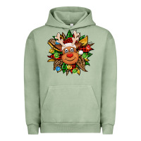 Pigment Oil Green Christmas reindeer sunflower Urban Hoodie - Jasminsmagicworld