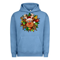 Pigment Pebble Blue Christmas reindeer sunflower Urban Hoodie - Jasminsmagicworld
