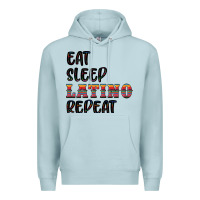 Blue Mist eat sleep latino repeat Premium Hoodie - BundleAndBundleShop