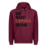 Burgundy eat sleep latino repeat Premium Hoodie - BundleAndBundleShop