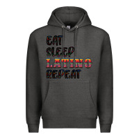 Charcoal Heather eat sleep latino repeat Premium Hoodie - BundleAndBundleShop