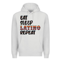 Dove Grey eat sleep latino repeat Premium Hoodie - BundleAndBundleShop