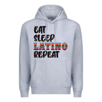 Heather Grey eat sleep latino repeat Premium Hoodie - BundleAndBundleShop