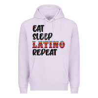 Lilac eat sleep latino repeat Premium Hoodie - BundleAndBundleShop