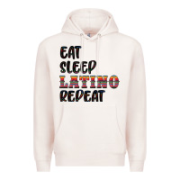 Pale Pink eat sleep latino repeat Premium Hoodie - BundleAndBundleShop