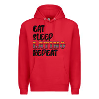 Red eat sleep latino repeat Premium Hoodie - BundleAndBundleShop