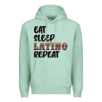 Seafoam eat sleep latino repeat Premium Hoodie - BundleAndBundleShop