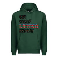 Sports Green eat sleep latino repeat Premium Hoodie - BundleAndBundleShop