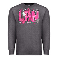 Charcoal Heather Breast Cancer LPN Licensed Practical Nurse Premium Sweatshirt - texasbilliewilder