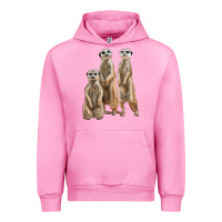 Fuchsia Pink 3 meerkat Urban Hoodie - LillyAllenDesigns