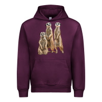 Mauve Wine 3 meerkat Urban Hoodie - LillyAllenDesigns