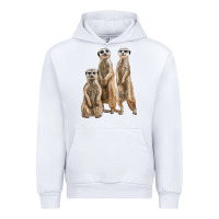 White 3 meerkat Urban Hoodie - LillyAllenDesigns