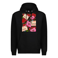 Black love letters with roses  air Premium Hoodie - AdoDesignShop