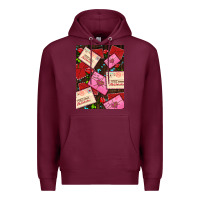 Burgundy love letters with roses  air Premium Hoodie - AdoDesignShop
