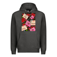 Charcoal Heather love letters with roses  air Premium Hoodie - AdoDesignShop