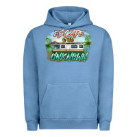 Pigment Pebble Blue escape to the unknown Urban Hoodie - NancyCooperArtShop
