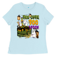Baby Blue too cute too spook Ladies Tee - BarkalooDesign