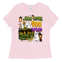 Bubblegum Pink too cute too spook Ladies Tee - BarkalooDesign