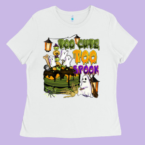 Too Cute Too Spook Ladies Tee Designed By Barkaloodesign