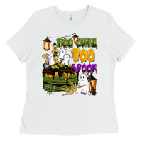 White too cute too spook Ladies Tee - BarkalooDesign