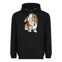 Black cute bunny Heavyweight Hoodie - RanaPortraitStore