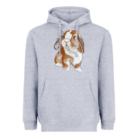 Heather Grey cute bunny Heavyweight Hoodie - RanaPortraitStore