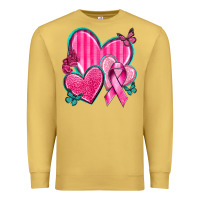 Antique Gold Breast Cancer Hearts Premium Sweatshirt - texasbilliewilder