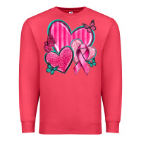 Cardinal Breast Cancer Hearts Premium Sweatshirt - texasbilliewilder