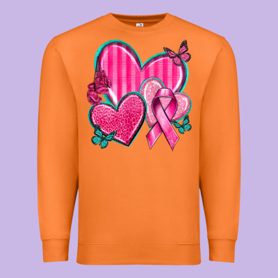 Breast Cancer Hearts Premium Sweatshirt Designed By Texasbilliewilder
