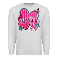 Dove Grey Breast Cancer Hearts Premium Sweatshirt - texasbilliewilder