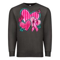 Smoke Breast Cancer Hearts Premium Sweatshirt - texasbilliewilder