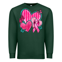 Sports Green Breast Cancer Hearts Premium Sweatshirt - texasbilliewilder