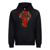 Black faith floral cross Urban Hoodie - NancyCooperArtShop