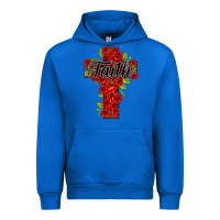 Cobalt faith floral cross Urban Hoodie - NancyCooperArtShop