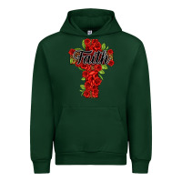 Forest Green faith floral cross Urban Hoodie - NancyCooperArtShop