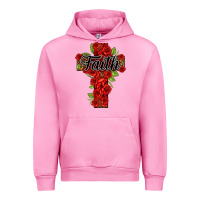 Fuchsia Pink faith floral cross Urban Hoodie - NancyCooperArtShop