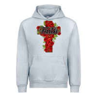Heather Grey faith floral cross Urban Hoodie - NancyCooperArtShop