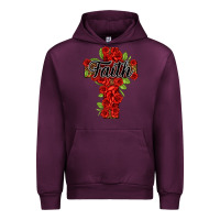 Mauve Wine faith floral cross Urban Hoodie - NancyCooperArtShop