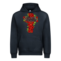 Navy faith floral cross Urban Hoodie - NancyCooperArtShop