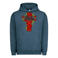 Pigment Midnight Navy faith floral cross Urban Hoodie - NancyCooperArtShop