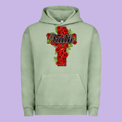 Faith Floral Cross Urban Hoodie Designed By Nancycooperartshop