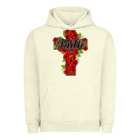 Pigment Pistachio faith floral cross Urban Hoodie - NancyCooperArtShop