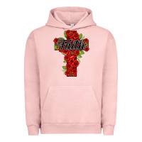 Pigment Salmon faith floral cross Urban Hoodie - NancyCooperArtShop