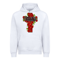 White faith floral cross Urban Hoodie - NancyCooperArtShop