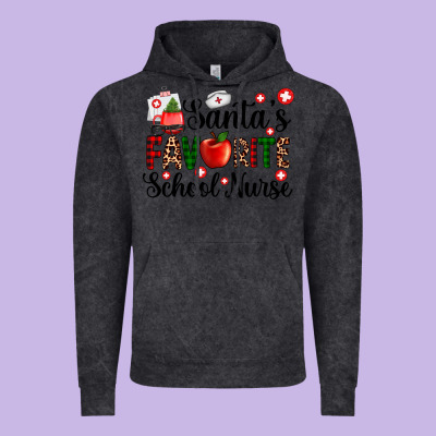 Santa's Favorite  School Nurse Vintage Hoodie Designed By Adodesignshop