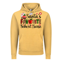 Vintage Mustard santa's favorite  school nurse Vintage Hoodie - AdoDesignShop