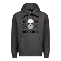 Charcoal Heather Live Young Die Free Premium Hoodie - Bettercallsaul